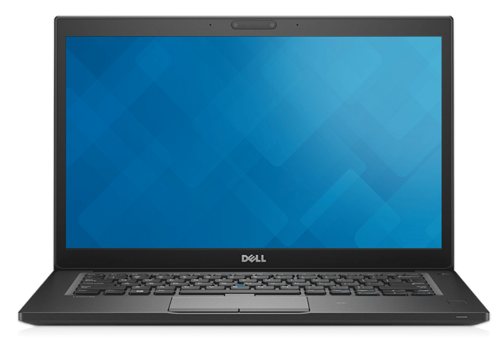 Dell Chromebook with solid blue desktop background

